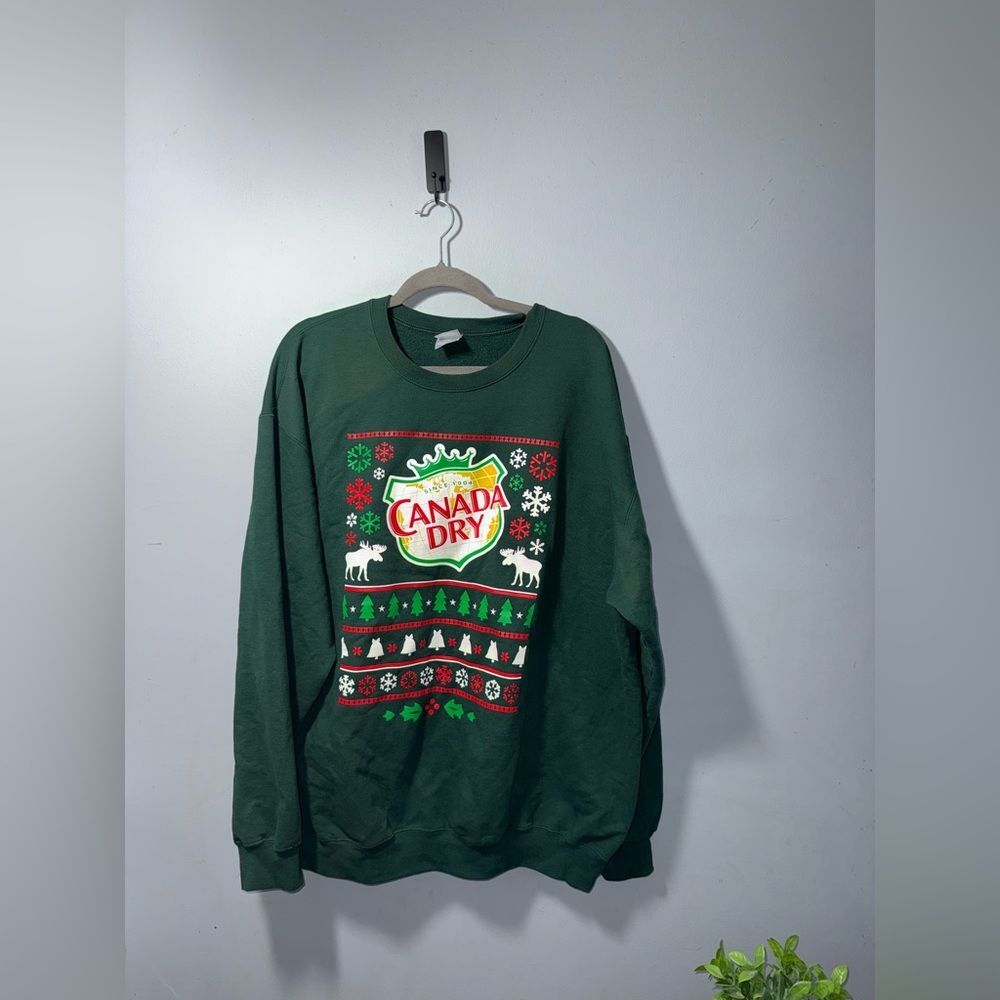 Canada Dry Ugly Christmas Sweatshirt Green Size 2XL funny holiday festive